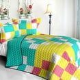 thumbnail image 1 of Unforgettable Start - 3 Pieces Vermicelli - Quilted Patchwork Quilt Set  Full & Queen Size - Blue, 1 of 1