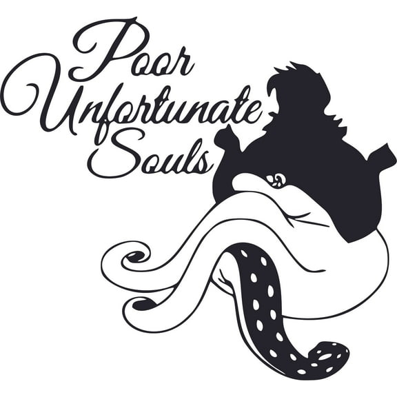 Unfortunate Soul Ursula Cartoon Characters Decors Wall Sticker Art Design Decal for Girls Boys Kids Room Bedroom Nursery Kindergarten House Home Decor Stickers Wall Art Vinyl Decoration (10x10 inch)