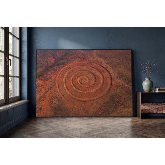 Unframed Aerial Spiral Earthwork Poster Minimalist Desert Land Art Photography Print