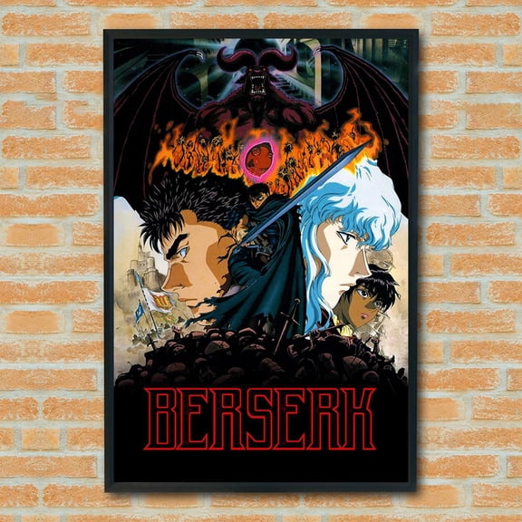 ( Unframed) Berserk 3D Poster | Guts Anime Wall Art | Dark Fantasy Artwork Print | Manga Digital Art | Gift for Anime & Manga Lovers