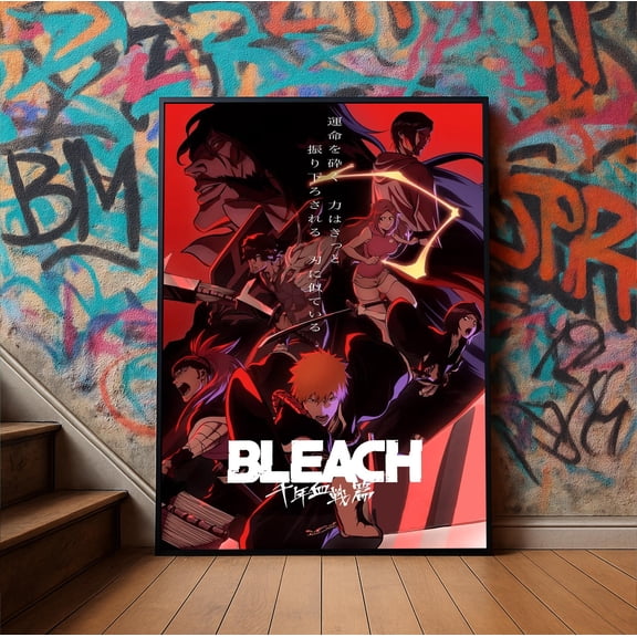 [Unframed] Bleach Anime Poster, Ichigo Kurosaki Manga Art, Otaku Room Decor