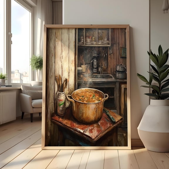 (Unframed) Cajun Food Art Print: Rustic New Orleans Kitchen Poster