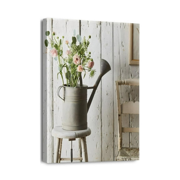 Unframed Canvas Wall Art 12x16 Vintage Floral Print; Rustic Picture for a Modern Room Decor Transformation