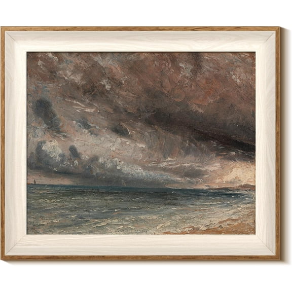 Unframed Canvas Wall Art, Seaview Wall Art for Living Room, Moody Oil Painting Picture, Natural Scenery Home Decor, Bathroom Wall Decor -【Storm