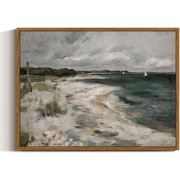Unframed Canvas Wall Art Vintage Decor Coastal Wall Art Living Room Storm Clouds Wall Art Bathroom Pictures, Traditional Scenic Pictures for Bedroom Farmhouse Office Decor