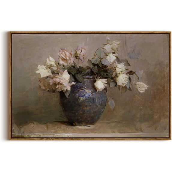 Unframed Canvas Wall Art Vintage Decor Flower Wall Art Decor Floral Rustic Decorations for Living Room Farmhouse Wall Decor for Living Room Bedroom