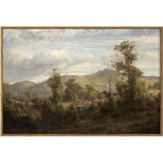 Unframed Canvas Wall Art Vintage Decor Nature Landscape Paintings Artwork,Prints,Vintage Farmhouse DecorRetro Wall Decoration for Bedroom Living Room Bathroom