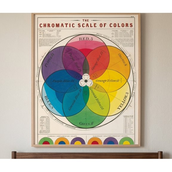 Unframed Chromatic Scale Vintage Poster Color Chart Educational Wall Art Print