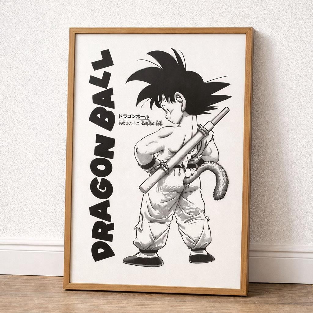 (Unframed) Dragon Ball Goku Poster | Vintage Anime Wall Art | Retro ...