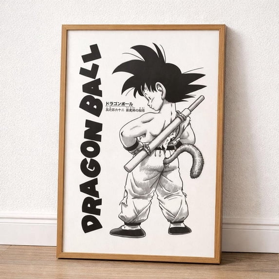 (Unframed) Dragon Ball Goku Poster | Vintage Anime Wall Art | Retro ...