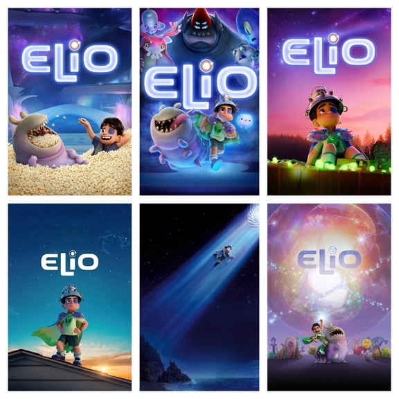 Unframed Elio Watercolor Posters Set of 6 Pieces (8" x 10") for Kids Bedroom Wall Decorations Game Room Nursery Decor Unframed Cartoon Anime Art Paintings Poster Gift