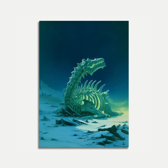 (Unframed) Glowing Dinosaur Skeleton Poster