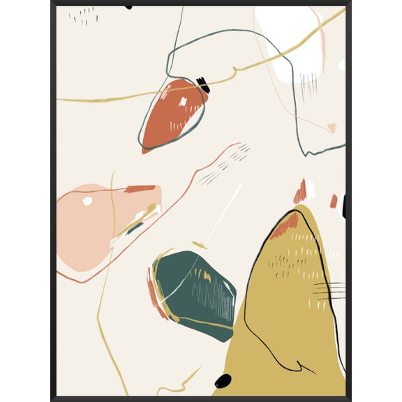 ( Unframed) Hygge Sunshine - Abstract Shapes and Lines Poster