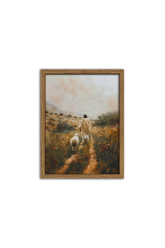 Unframed Jesus Leaves the 99 Sheep Wall Art Christian Wall Decor Picture Jesus and Lamb Painting The Lost Sheep Posters Prints for Living Room Bedroom Church Prayer Home Decor
