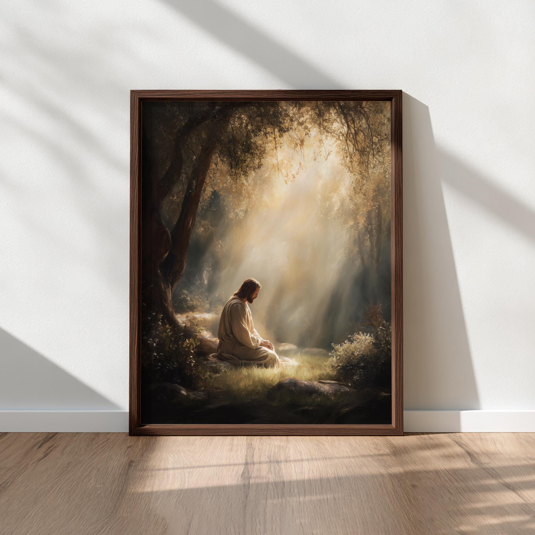 (Unframed) Jesus Praying in the Garden of Gethsemane, Spiritual ...