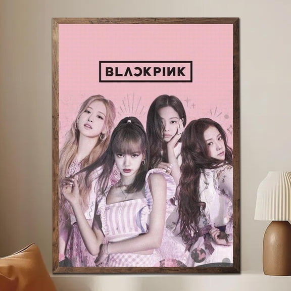 (Unframed) K-Pop Girl Group Poster, Korean Pop Music Wall Art, Pink Kpop Room Decor, Music Fan Gift, Aesthetic Bedroom Poster