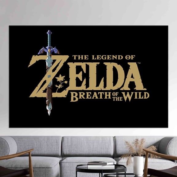 (Unframed) Legend Of Zelda Tempered Glass Wall Art: Gamer Room Decor
