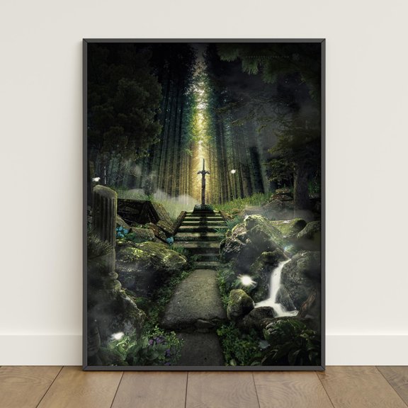 (Unframed) Legend of Zelda Poster | Hyrule Fantasy Wall Art | Game Canvas Print