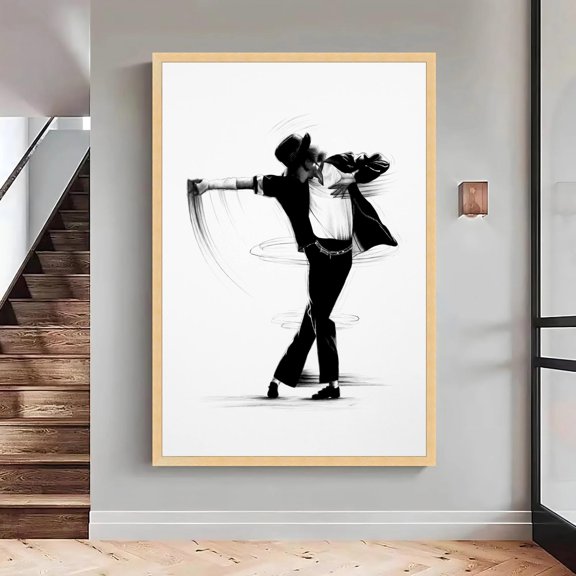 (Unframed) Michael Jackson Dance Print, Black and White Pop Art, Large Wall Art, Oversized Statement Piece