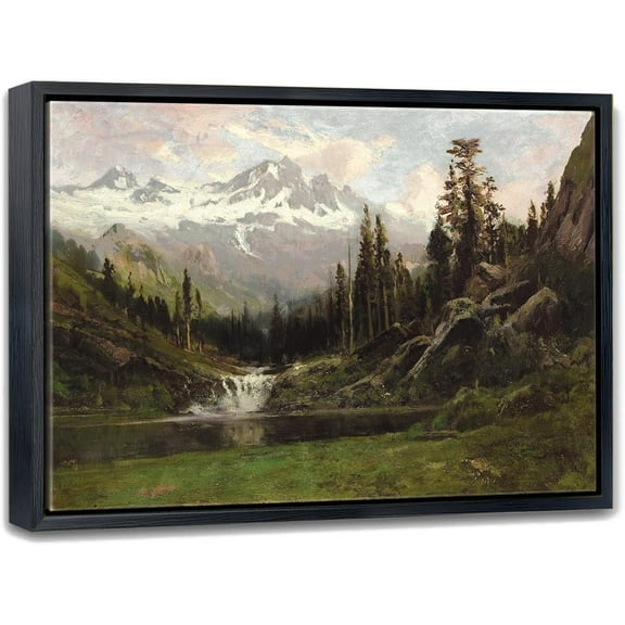 Unframed Mountain Wall Art Landscape Painting Home Decor,Vintage Forest Wall Art Canvas Prints Scenery Decor for Living Room Office