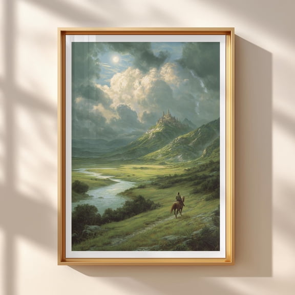 (Unframed) The legend of Zelda Poster | Hyrule Castle – Fantasy Watercolor Print | Magical Castle Illustration | Gaming Decor