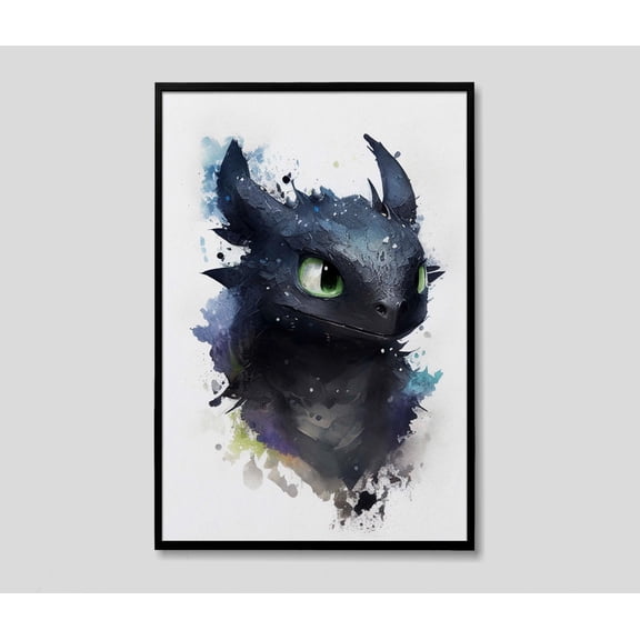 (Unframed) Toothless Watercolor Poster: How to Train Your Dragon Wall Art