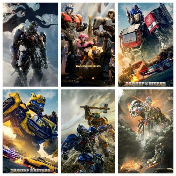Unframed Transformers Watercolor Posters Set of 6 Pieces (8" x 10") for Kids Bedroom Wall Decorations Game Room Nursery Decor Unframed Cartoon Anime Art Paintings Poster Gift