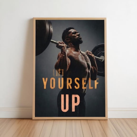 Unframed Weightlifting Home Gym Motivation Power Lift Fitness Challenge Poster Print