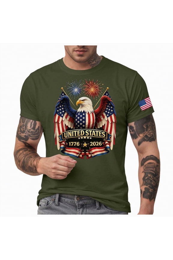 250 Anniversary USA 250th American Flag Patriotic 250 Years Tshirts Shirts for Men (AG,XXL)