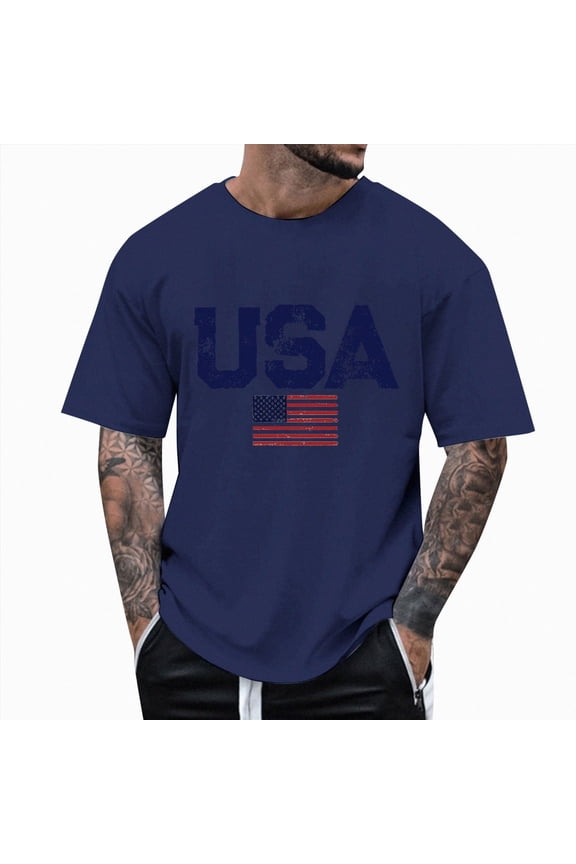 250 Anniversary USA Shirt Men Eagle Graphic 1776-2026 T-Shirt 4th of July Tees American Flag Patriotic Short Sleeve Top T-Shirts for Men Dark Blue,XXXL