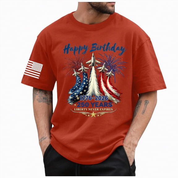 UngA 250 Anniversary USA Shirt Mens Independence 250th Anniversary 1776 2026 Patriotic Eagle Tshirts for Men (Red,M)