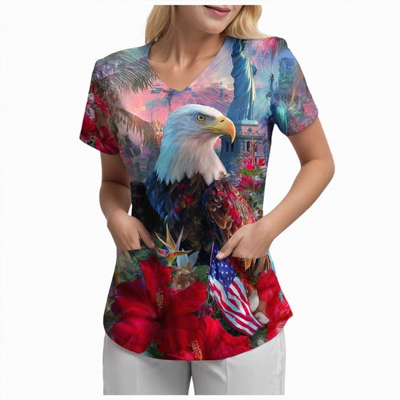 UngA 250 Anniversary USA Shirt Women American Falg Print Short Sleeve 250th Birthday Tops 1776-2026 4th July Freedom T Shirts Women (Red,XL)