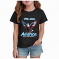 thumbnail image 1 of UngA 250 USA Shirt Boys Girls 4th of July T-Shirt American Flag Short Sleeve Shirt Toddler Kids Patriotic Outfit Independence Day Tee Tops 2-14 Years,Black, 1 of 4
