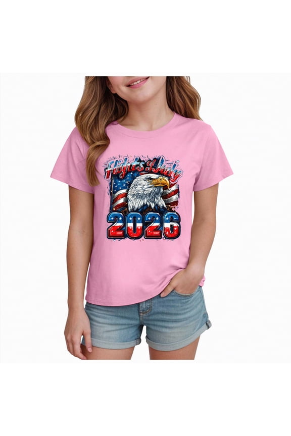 250 Year American Anniversary Shirt Boys Girls 4th of July Shirts Toddler Funny Patriotic T-Shirts Kids USA Flag Independence Short Sleeve Tee Tops (13-14 Years,Pink)