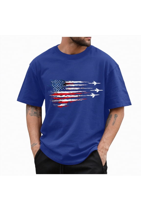 250 Years American 250th Anniversary US USA Flag 4th of July Tshirts Shirts for Men (Blue,XXL)