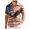 thumbnail image 1 of UngA 250th Anniversary Shirts, Men's American Flag Hawaiian Shirt Patriotic Short Sleeve Button Down Tshirts 4th of July Summer Beach Outfit (Watermelon Red,4XL), 1 of 6
