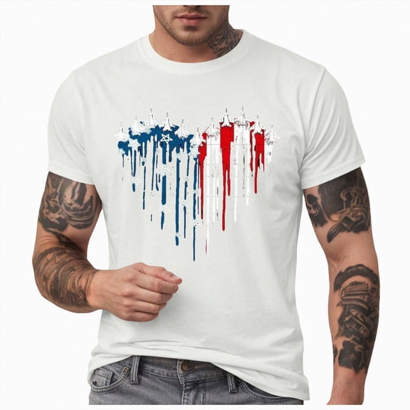 UngA 250th Anniversary USA Shirts for Men American Flag T-Shirt 4th of July Shirt 250 Years Tops Birthday Patriotic Short Sleeve Mens Shirt (White,XL)