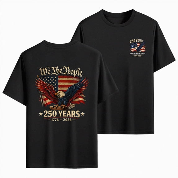 UngA 250th Anniversary USA Shirts for Men American Flag T-Shirt 4th of July Shirt 250 Years Birthday Patriotic Tops T Shirts for Man Black,S