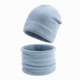thumbnail image 1 of UngA 2Pcs Kids Winter Hat and Scarf Set Toddler Soft Slouchy Hat Fleece Lined Scarf for Boys Girls (Light Blue,4-10 Years), 1 of 7