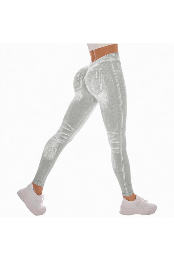 3D Gym Leggings for Women, Butt Lift and Tummy Control High Waisted Shaping Pants, Skin-Friendly & Breathable No Curling Lift Pants Workout Women’s Leggings Light Gray,M
