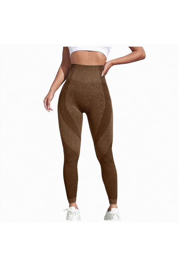 3D Metabolic Booster Leggings for Cellulite & Body Sculpting High Waist Tummy Control, Seamless Push Up Design with Compression Workout Women Leggings Brown,L