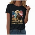 thumbnail image 1 of UngA America 250 Shirt Women 250 Years Anniversary USA American Flag Printed Independence Day 1776-2026 Freedom Womens T Shirt XL,Black, 1 of 8