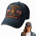 thumbnail image 1 of UngA America 250th Anniversary Hat Celebration Casual Hat Cool Washed Distressed Adjustable 1776-2026 Patriotic Baseball Cap for Men Women,One Size, 1 of 6