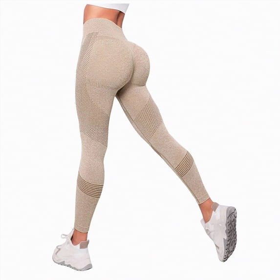 UngA Anti Cellulite 3D Leggings Womens Butt Lifting Tummy Control High Waisted Yogo Pants Resistance Band Compression Cellumove Workout Womens Legging Khaki,L