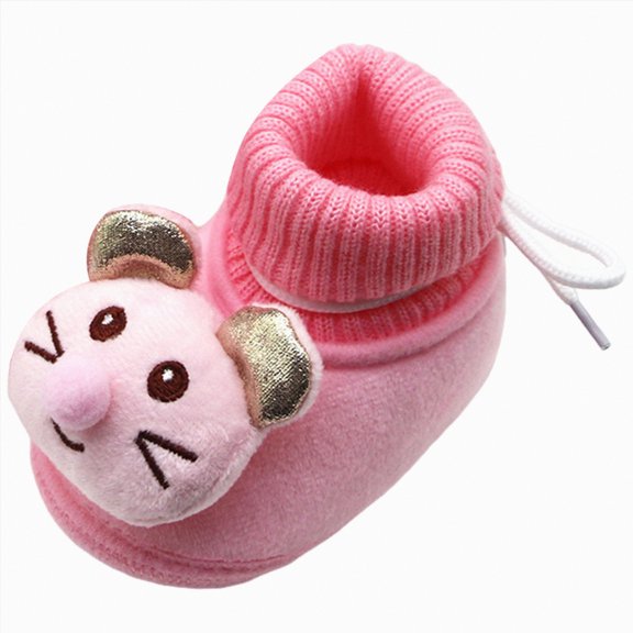 UngA Baby Shoes Baby Boots Boys Girls Infant Slippers Cozy Fleece Boots First Walking Shoes Warm Socks Newborn Crib Shoes Pink,3.5