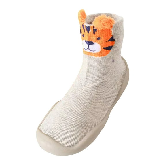 UngA Baby Sock Shoes Baby Boys Girls Anti-Slip Sneakers Soft Ankle Boots Toddler First Walkers Crib Shoes Grey,7