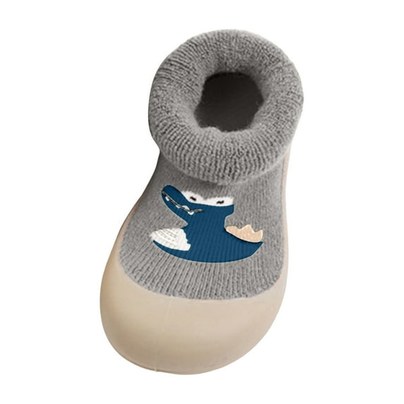 UngA Baby Sock Shoes Baby Boys Girls Shoes High-Top Ankle Sneakers Toddler Soft Rubber Sole Crib Shoes Grey,7