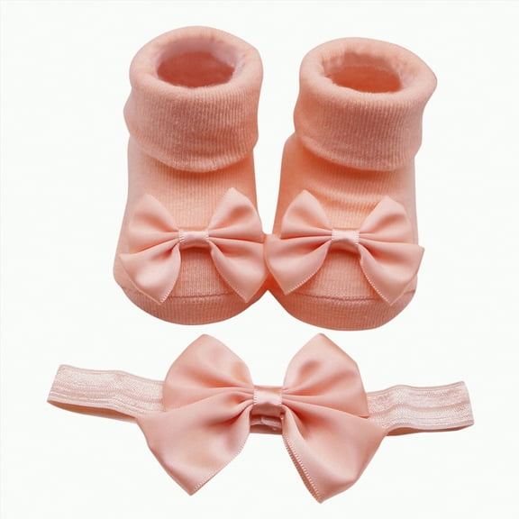 UngA Baby Winter Boots Baby Booties Cozy Fleece Slippers Soft Baby Shoes With Gripper Soles, Winter Warm Infant Newborn Crib Sock Shoes Orange