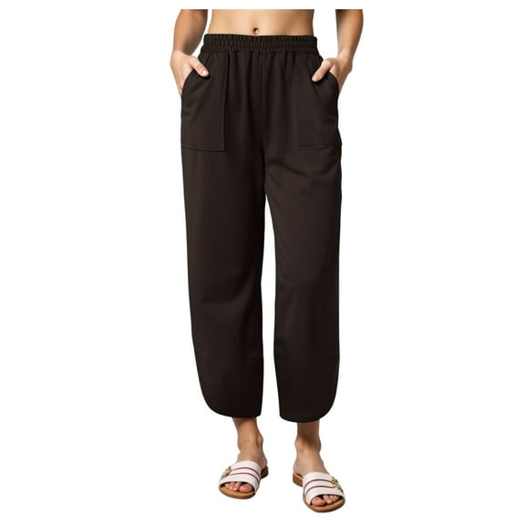 UngA Baggy Sweatpants Women High Waisted Sweat Pants Drawstring Womens Sweatpants Slant Side Pockets Straight Leg Pants Coffee,L