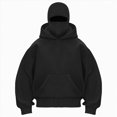 thumbnail image 1 of UngA Balaclava Hoodie Jacket for Women Men, Y2K Zip Up Fashion Outerwear Double Layer Hooded Sweatshirt, Winter Hip Hop Streetwear (Black,XL), 1 of 6